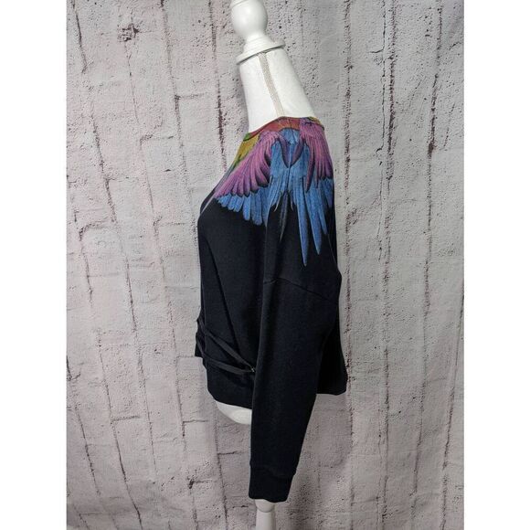 Marcelo Burlon Colorful Wings Black Sweatshirt Oversized Pullover‎ Sz XS - Picture 2 of 8